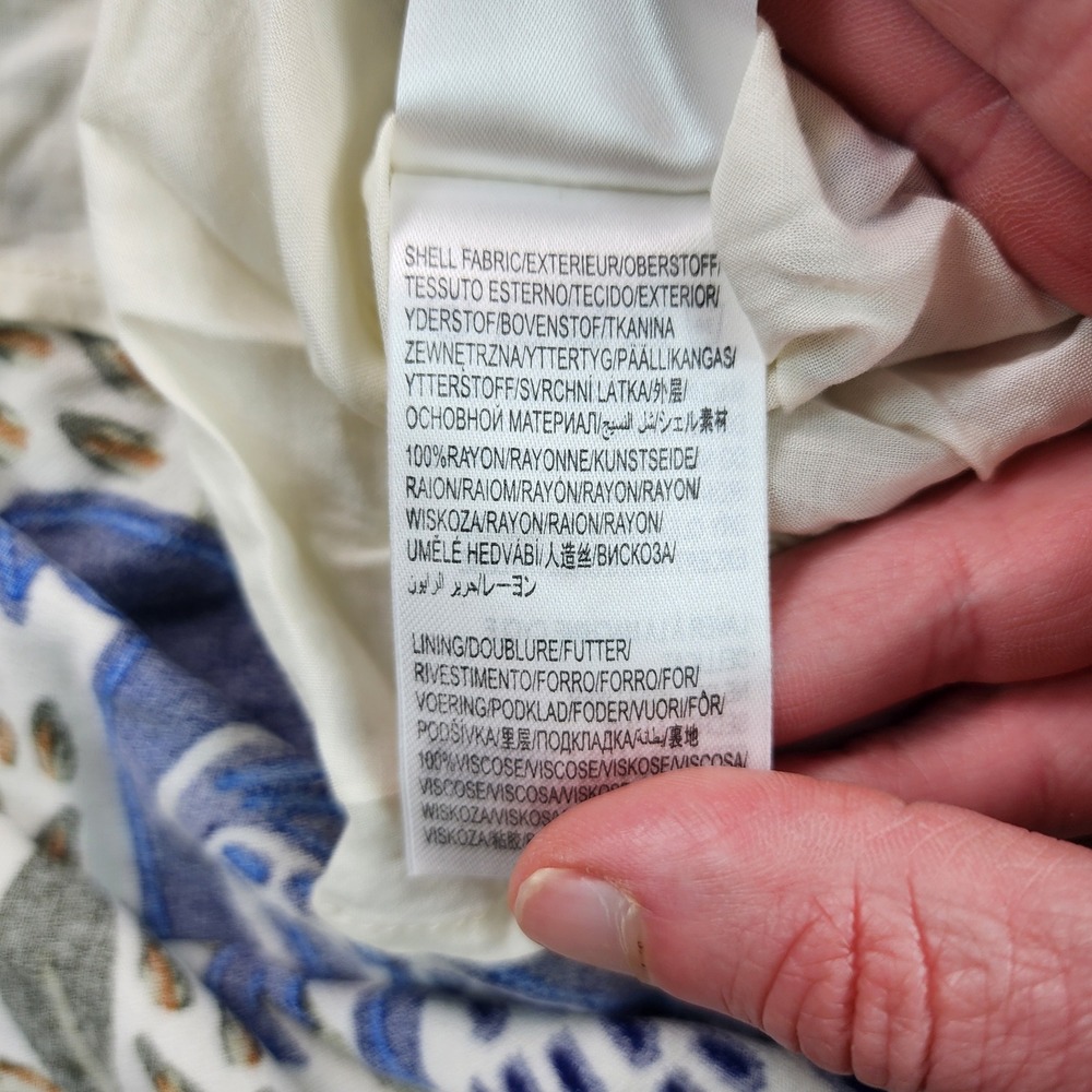 FARM Rio Macaw Flight Maxi Dress XS Off White Rayon Tropical Bird Print 300216 - Picture 8 of 10